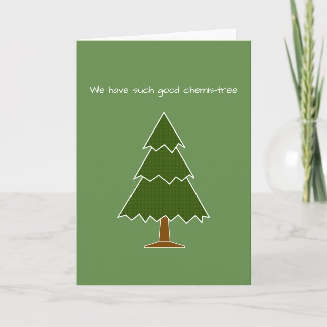 Christmas/Valentine Geek Chemis-tree Pun Holiday Card (Front)