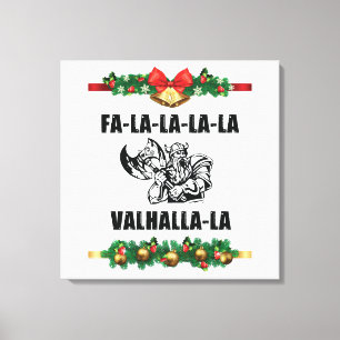 Christmas Valhalla Throw Pillow Canvas Print