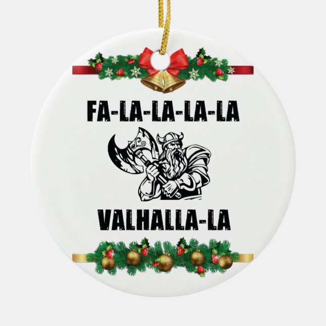 Christmas Valhalla Throw Pillow Ceramic Tree Decoration (Front)