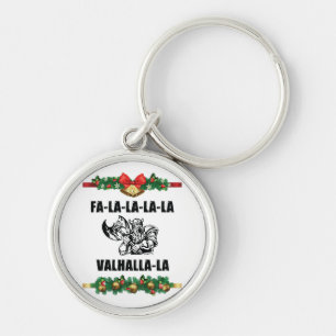 Christmas Valhalla Throw Pillow Key Ring
