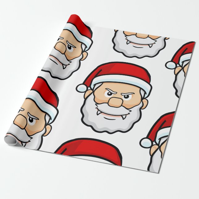 christmas vampire santa wrapping paper (Unrolled)