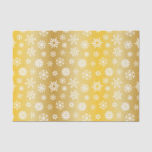 Christmas Variegated Gold with White Snowflakes Tissue Paper