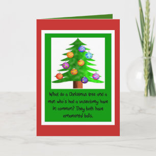 Christmas Vasectomy Balls Holiday Card