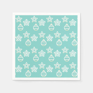 Christmas Vector Patter on Light Blue Napkin