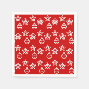 Christmas Vector Patter on Red Napkin