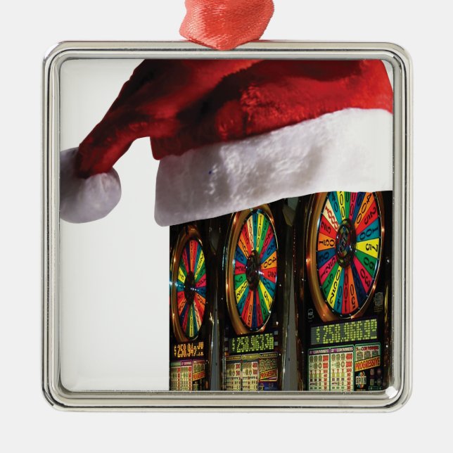 Christmas Vegas Slot Machine Metal Tree Decoration (Front)