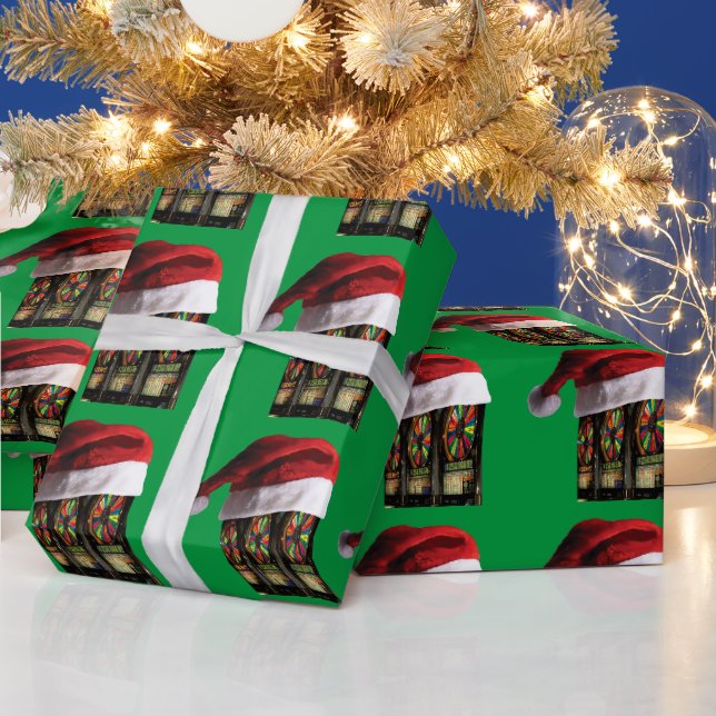Christmas Vegas Slot Machine Wrapping Paper (Holidays)