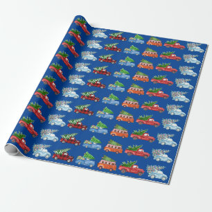 Christmas Vehicles Wrapping Paper