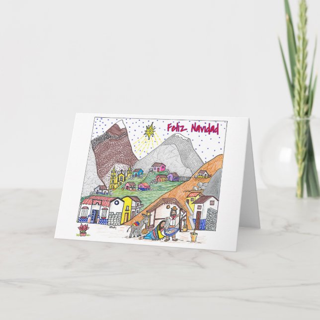 Christmas Venezuela (VE) - Happy Navidad Holiday Card (Front)