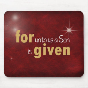 Christmas verse on red mouse mat