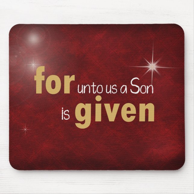 Christmas verse on red mouse mat (Front)