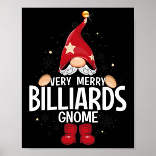 Christmas Very Merry Billiards Gnome X-mas  Poster