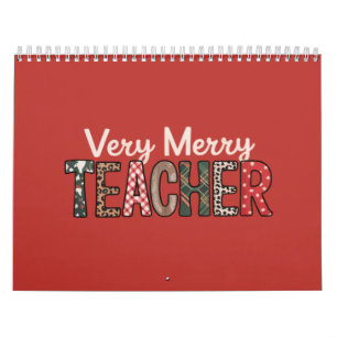 Christmas Very Merry Teacher Leopard Tree Calendar