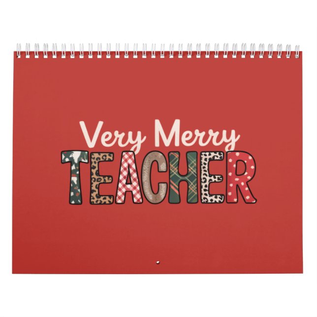 Christmas Very Merry Teacher Leopard Tree Calendar (Cover)