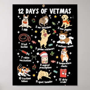 Christmas Veterinarian Veterinary Medicine Vet Tec Poster