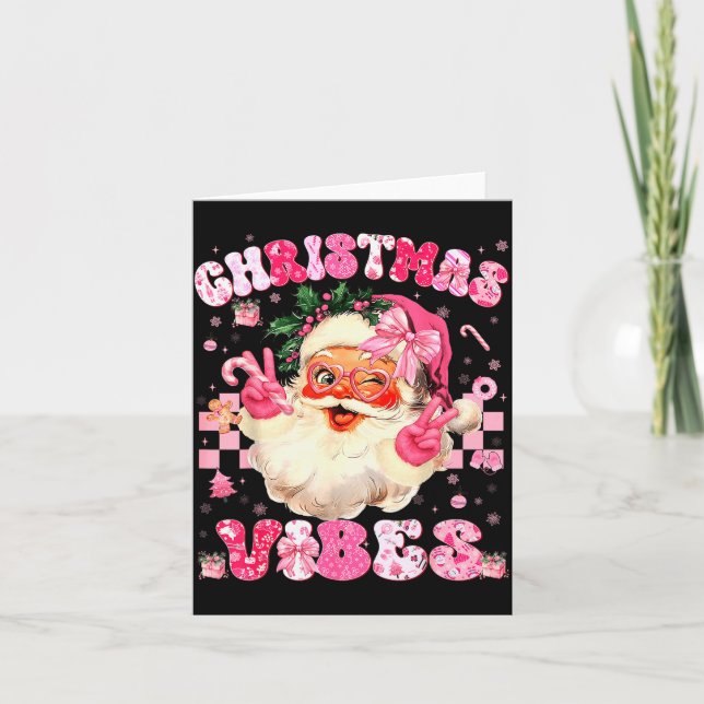Christmas Vibe Cute Nk Santa Christmas Xmas Women  Card (Front)