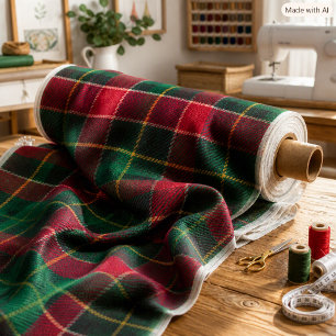 Christmas Vibe Red and Green Classic Plaid Fabric