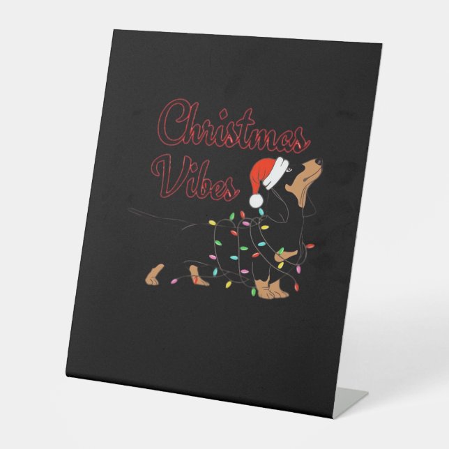 Christmas Vibes Classic T-Shirt Pedestal Sign (Front)