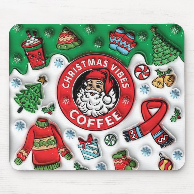 Christmas Vibes Coffee Mouse Mat (Front)