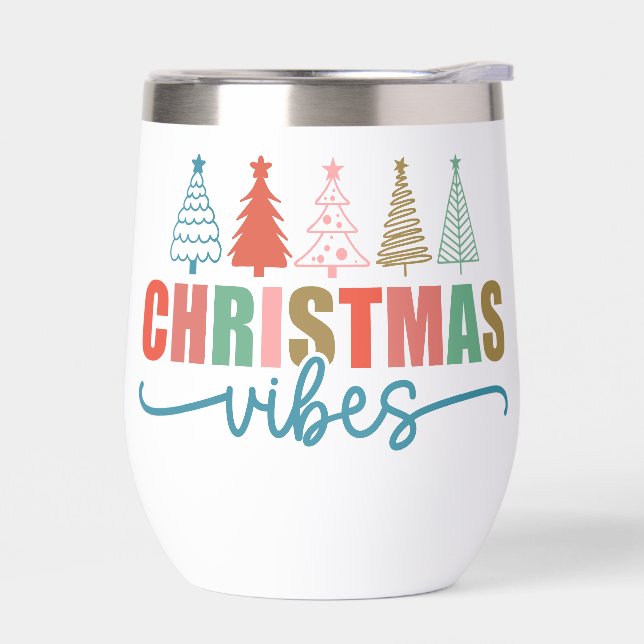 Christmas Vibes - Colourful Holiday Trees Design (Left)