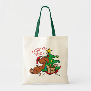 Christmas Vibes Dachshund Dog Tote Bag