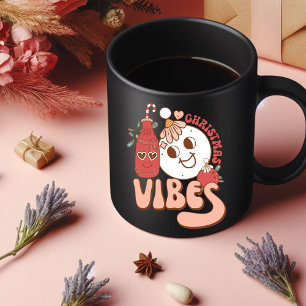 Christmas Vibes Drinking Coffee Mug