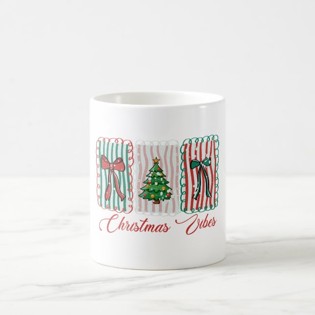 Christmas Vibes Festive Holiday Design Coffee Mug (Center)