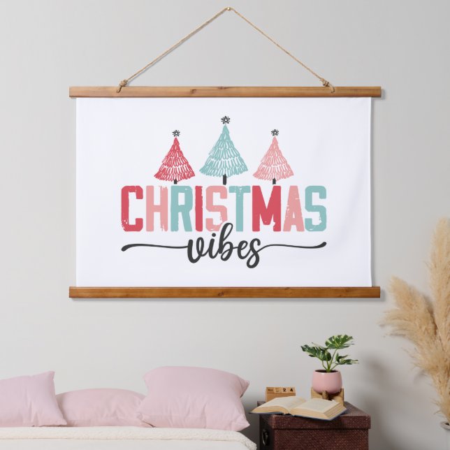 Christmas Vibes - Festive Tree Design Hanging Tapestry (Bedroom)