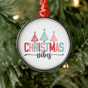 Christmas Vibes - Festive Tree Design Metal Tree Decoration