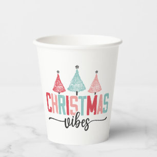 Christmas Vibes - Festive Tree Design Paper Cups