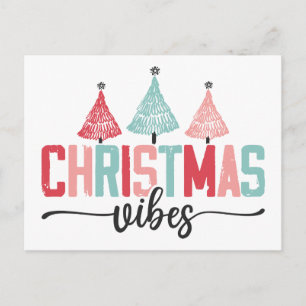 Christmas Vibes - Festive Tree Design Postcard