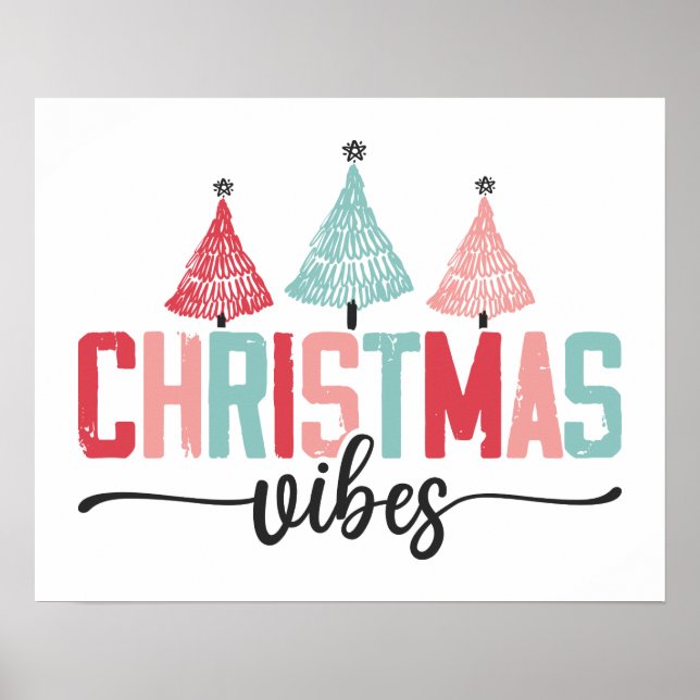 Christmas Vibes - Festive Tree Design Poster (Front)