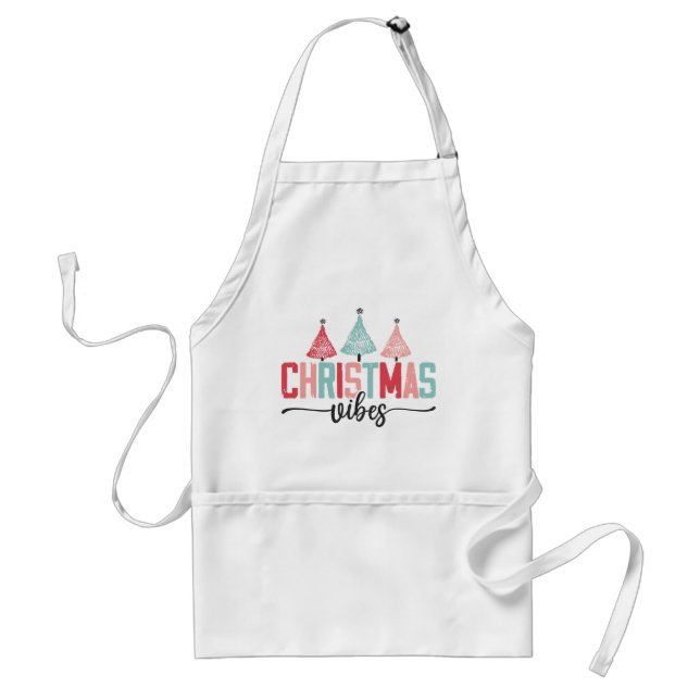 Christmas Vibes - Festive Tree Design Standard Apron (Front)