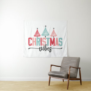Christmas Vibes - Festive Tree Design Tapestry