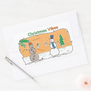 Christmas Vibes from a part of the World Rectangular Sticker