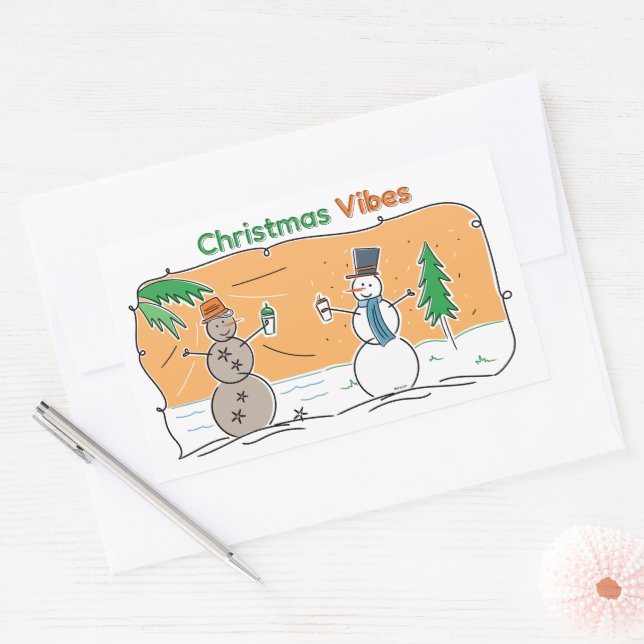 Christmas Vibes from a part of the World Rectangular Sticker (Envelope)
