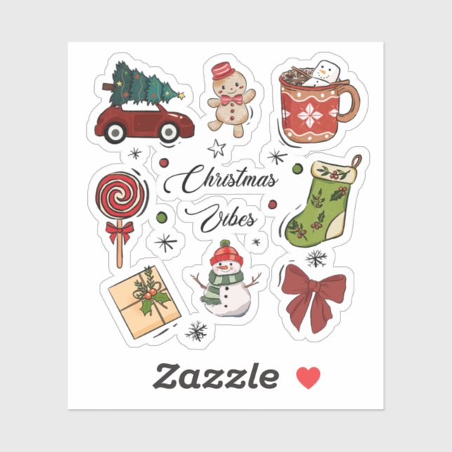 Christmas Vibes Holiday Sticker Pack (Sheet)