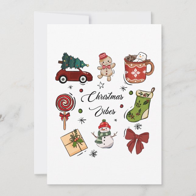 Christmas Vibes Holiday Sticker Pack Invitation (Front)