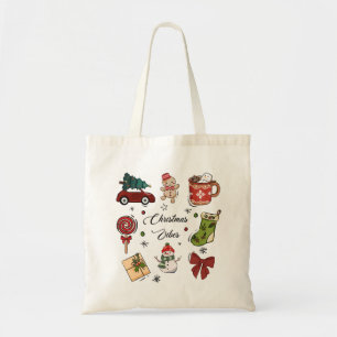Christmas Vibes Holiday Sticker Pack Tote Bag