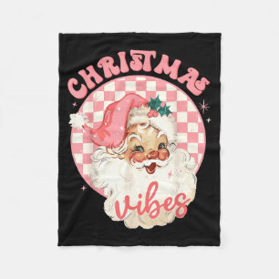 Christmas Vibes Nk Santa Claus Disco Vintage Xmas  Fleece Blanket
