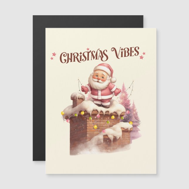Christmas Vibes Pink Santa (Front/Back)