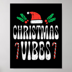 Christmas Vibes Retro Vintage Groovy Xmas Men Wome Poster