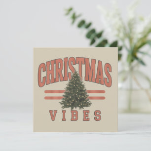 Christmas Vibes Retro Vintage Holiday Season Card