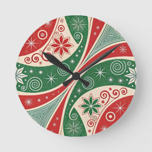 Christmas Vibes Round Clock
