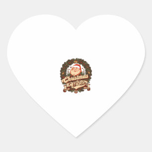 Christmas Vibes Santa Claus Wreath Bells Heart Sticker