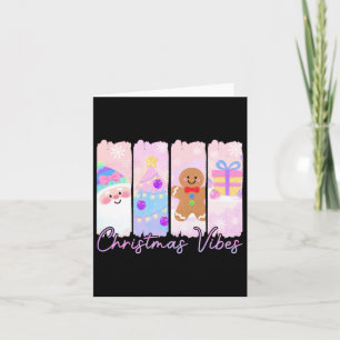 Christmas Vibes Santa Claus Xmas Tree Gingerbread Card