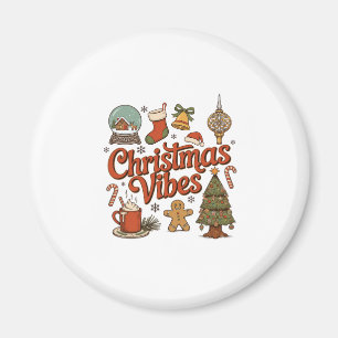 Christmas Vibes Snow Globe Gingerbread Man Tree Magnet