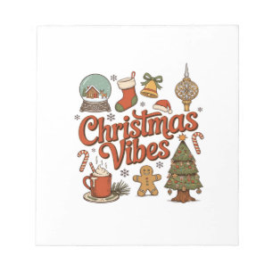Christmas Vibes Snow Globe Gingerbread Man Tree Notepad