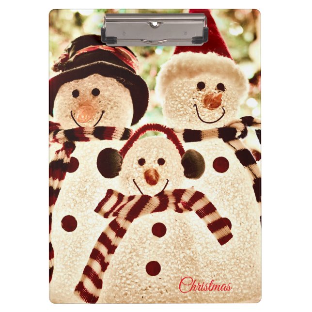 Christmas Vibes Snowman Celebration Clipboard (Front)