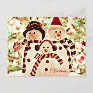 Christmas Vibes Snowman Celebration Holiday Postcard